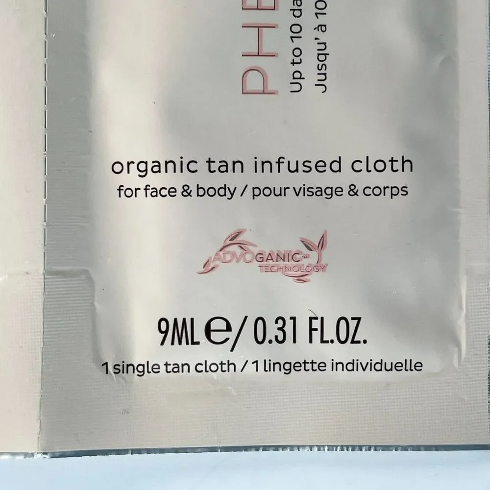 Vita Liberata Phenomenal Organic Tan Infused Cloths Wipes Medium Travel 2ct New